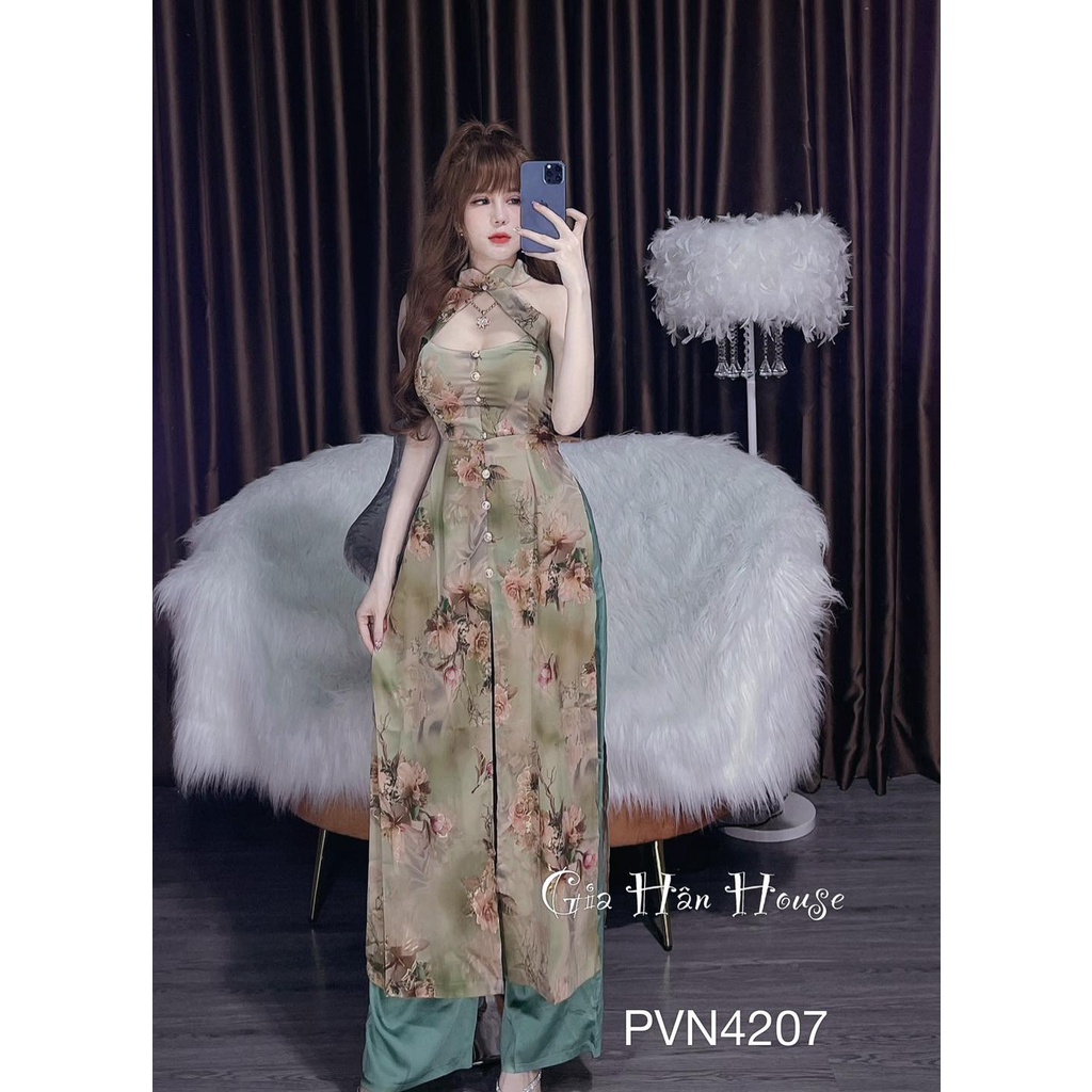 Áo dài hoa vui xuân