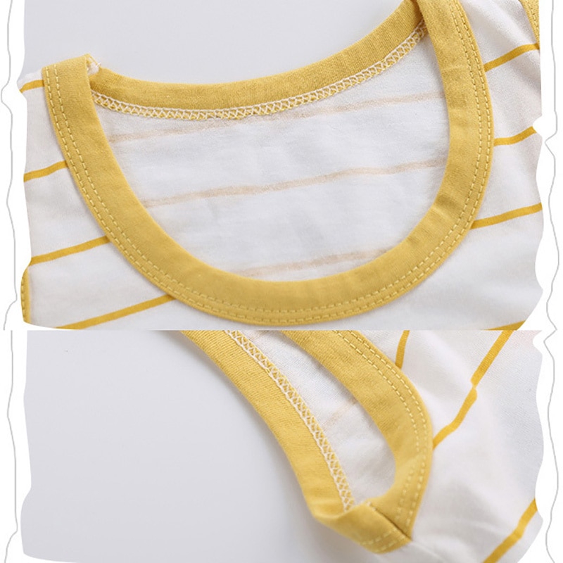 Bộ áo thun 3 lỗ họa tiết hoạt hình kèm quần đùi sọc xinh xắn thời trang cho bé 8-36 tháng tuổi