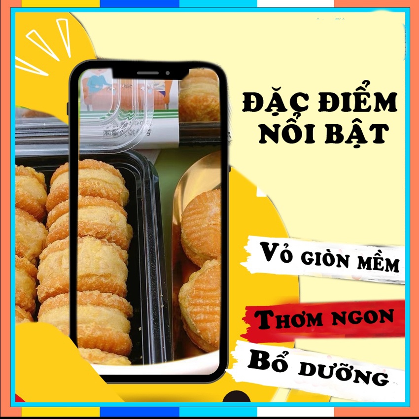 Bánh đậu xanh hạt dẻ mật ong  loại I Nguyên hộp 500gr 26 chiếc sêu ngon