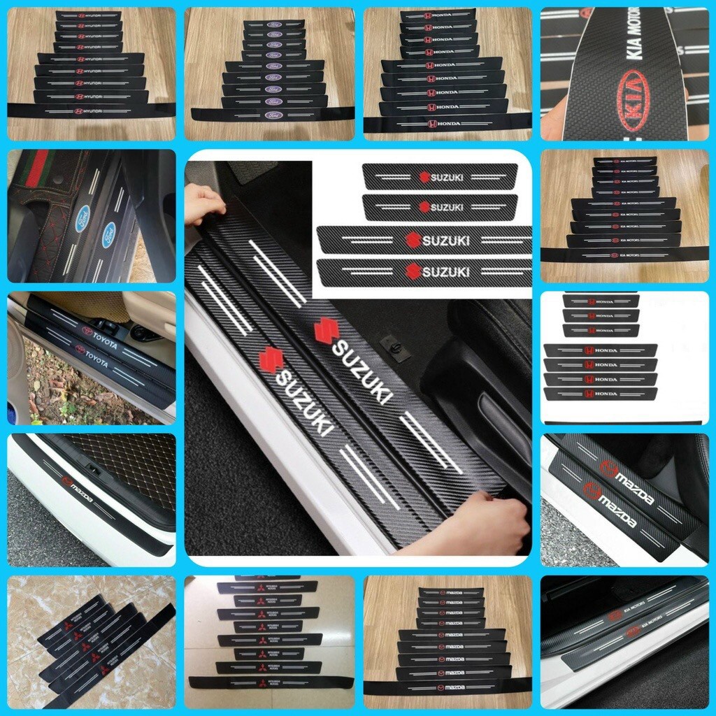 Nẹp Dán Vân Carbon Chống Trầy Xước Bảo Vệ Bậc Cửa Xe Hơi/ Bảo Vệ Cốp Sau Xe Hơi Cho Nhiều Hãng Xe