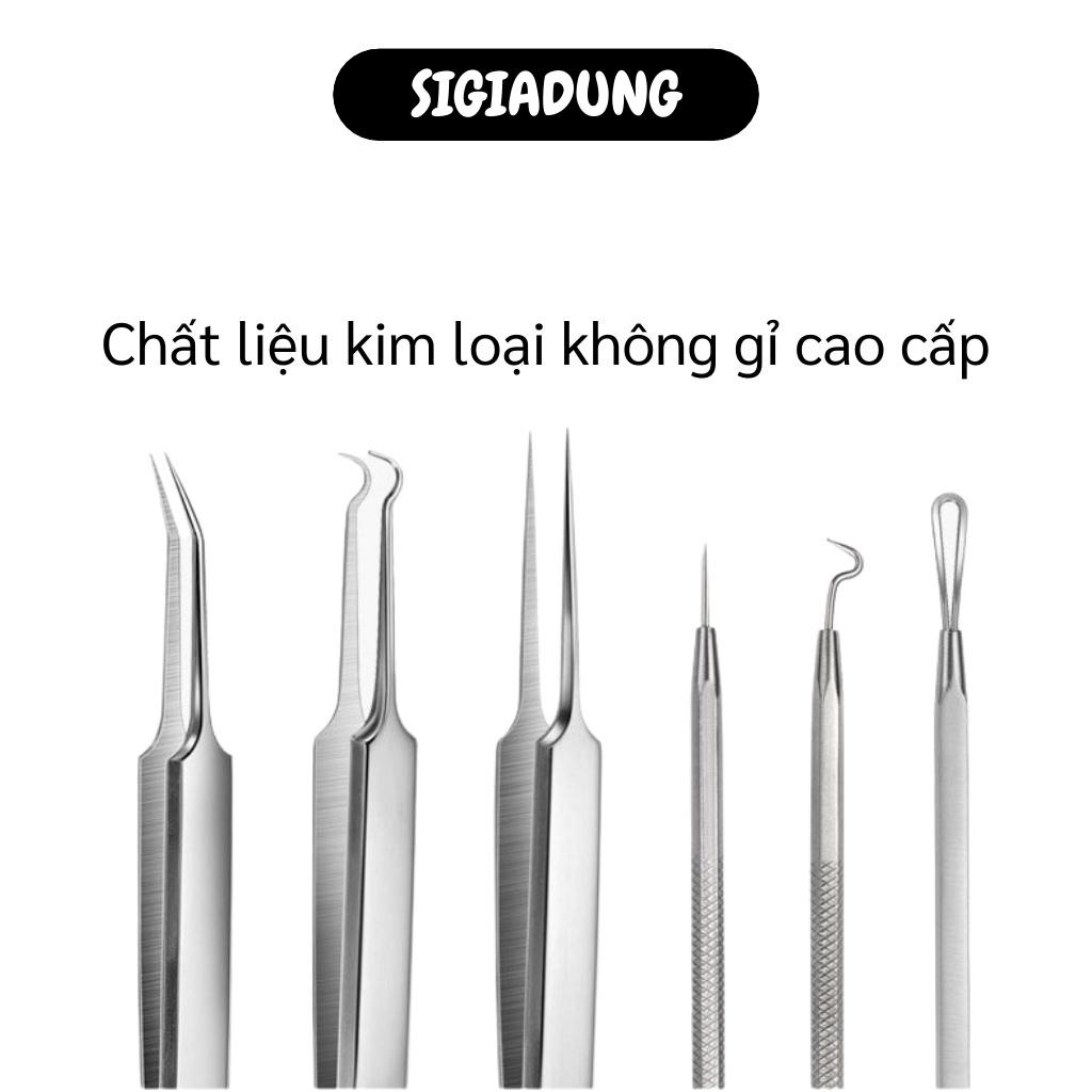 [SGD] Dụng Cụ Nặn Mụn - Bộ Nặn Mụn 6 Món Tiện Lợi Chuyên Nghiệp Đảm Bảo Vệ Sinh, An Toàn 7522