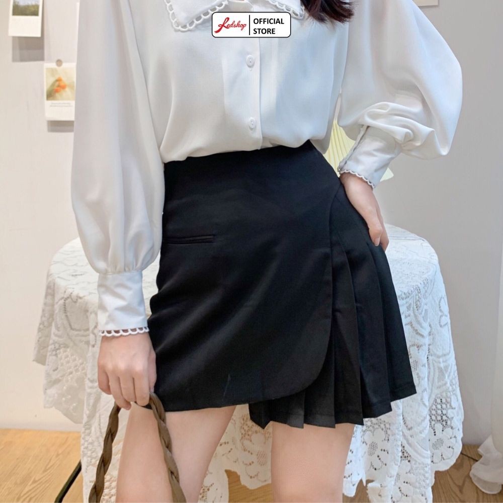 Chân Váy Xếp Ly Ngắn Dáng Chữ A Vạt Lệch Thiết Kế Cách Tân REDSHOP | BigBuy360 - bigbuy360.vn