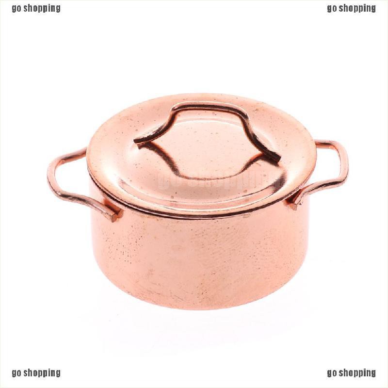 {go shopping}1/12 Dollhouse Miniature Kitchen Copper Pot with Lid