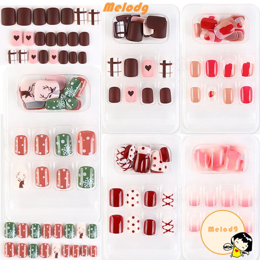 Móng Tay Giả Ngắn Bằng Acrylic Che Phủ Toàn Diện Thiết Kế Hình Học Có Thể Tháo Rời