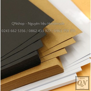 5 bìa kraft 250 gsm, bìa kraft nâu dày 2mm, bìa màu 160gsm, bìa đen trắng....làm thiệp, trang trí Scrapbook, Lovebox