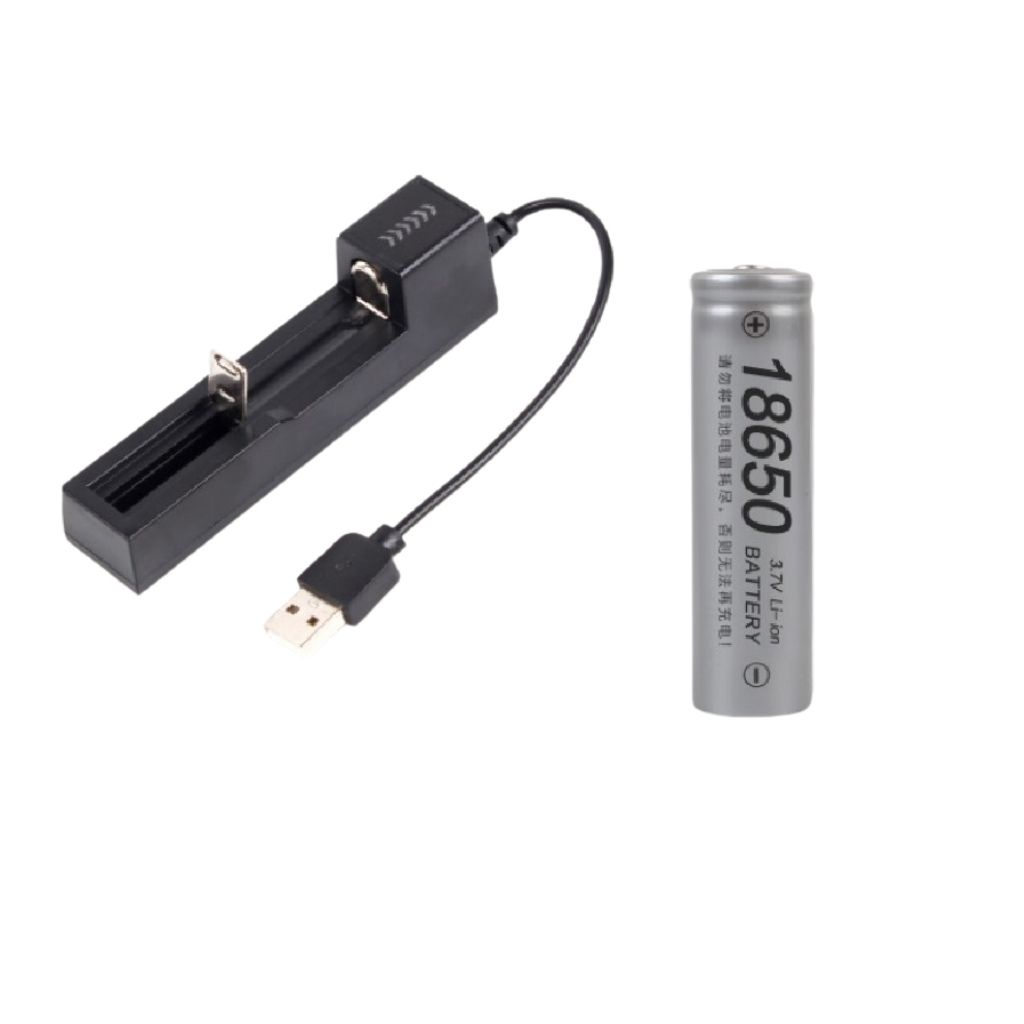 Pin sạc đèn soi đá quý 18650 3.7v và dây sạc usb cho đèn pin soi đá đèn soi cua JSP