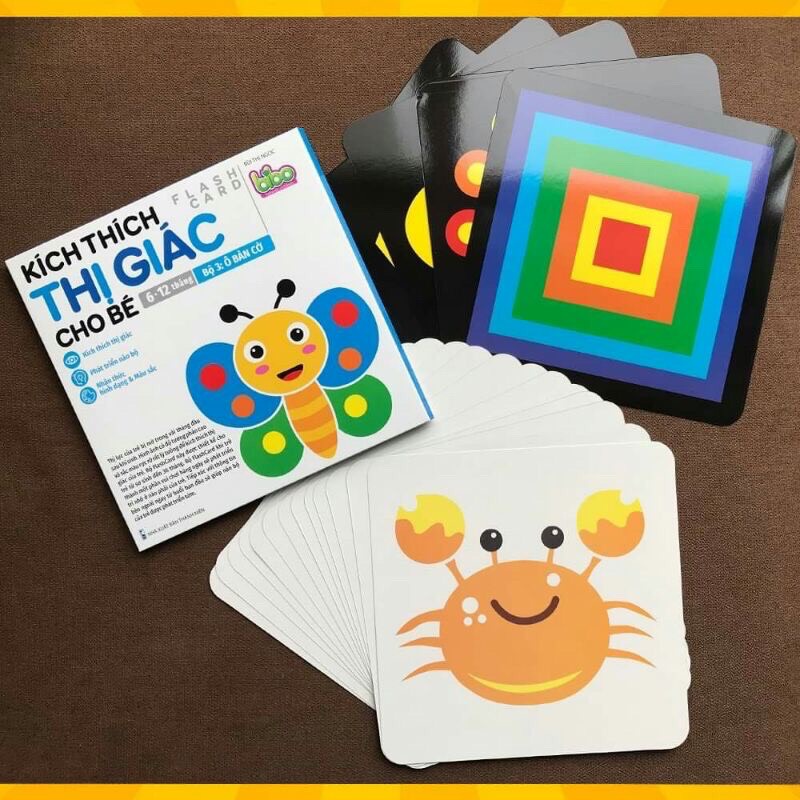 Set 4 bộ - 80 thẻ Flash Card Kích thích thị giác cho bé từ 0-36 tháng loại to - Smart Baby