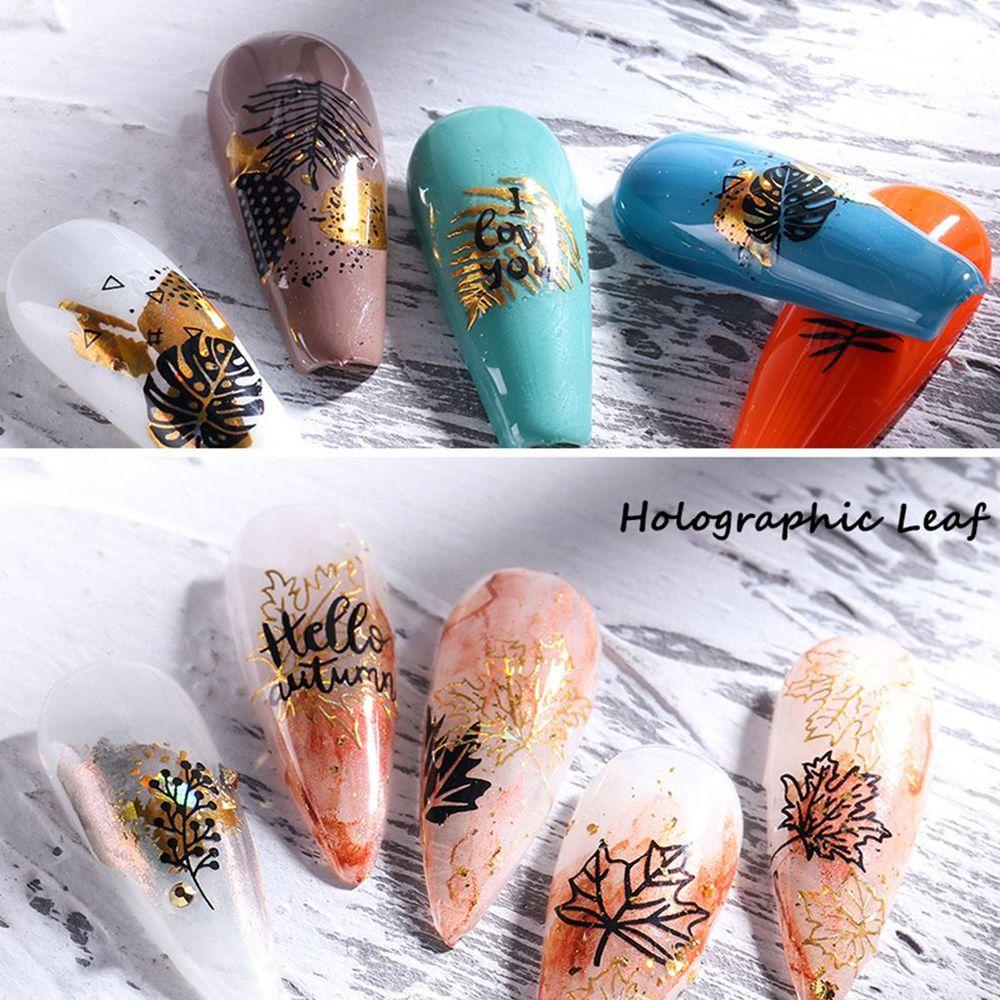 OCEANMAP Nhãn Dán Trang Trí Móng Tay 3D Hình Lá Phong Thời Trang