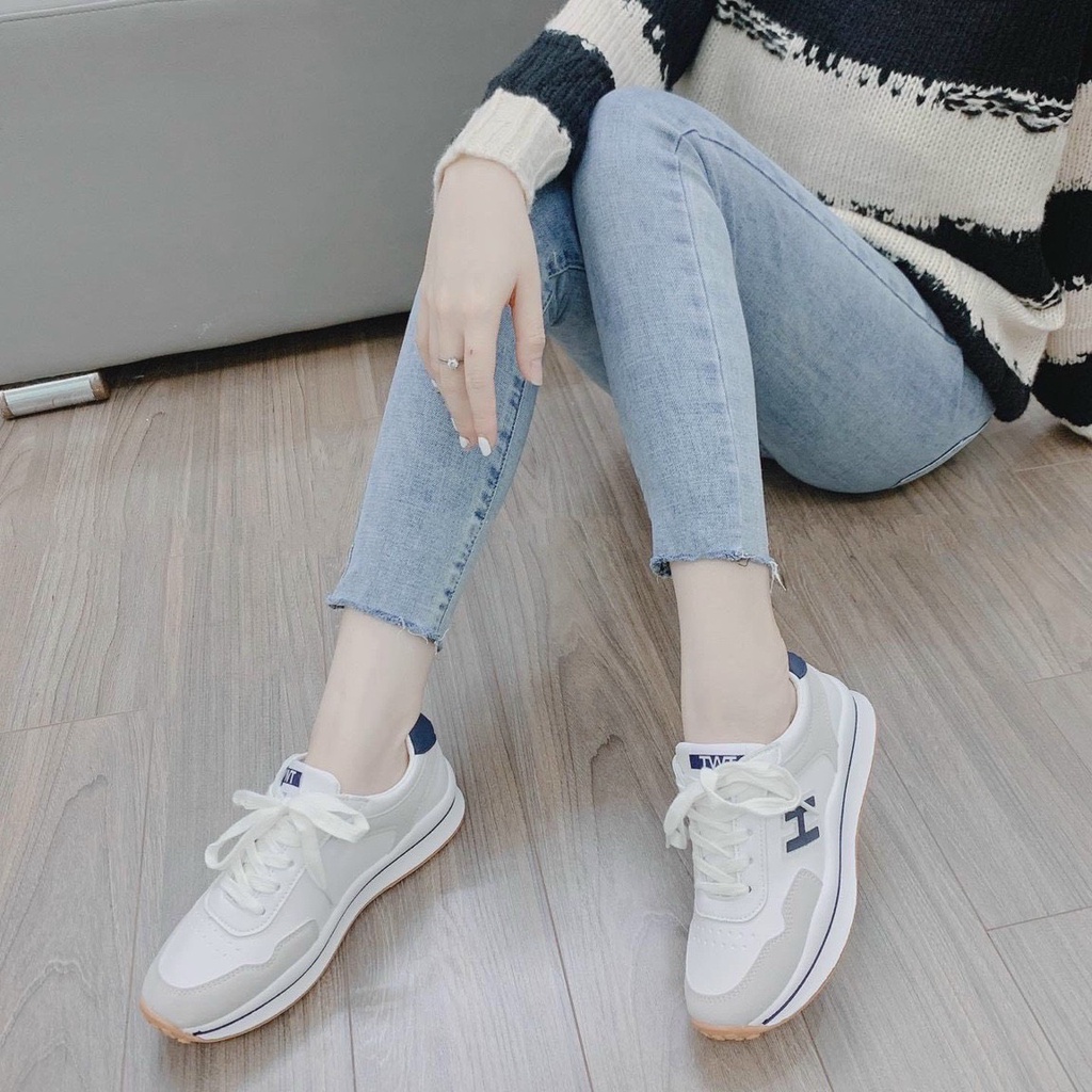 HOT FORM BÉ ĐẶT TĂNG 1 SIZE GIÀY THỂ THAO CHỮ H ĐẾ CAO DA MỀM ÊM CHÂN SIÊU HOT