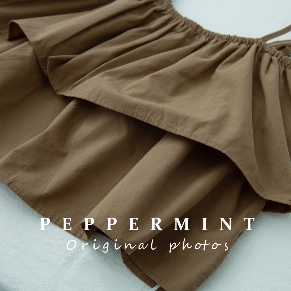 Áo hai dây croptop thiết kế bèo xếp nếp thời trang mới 45116