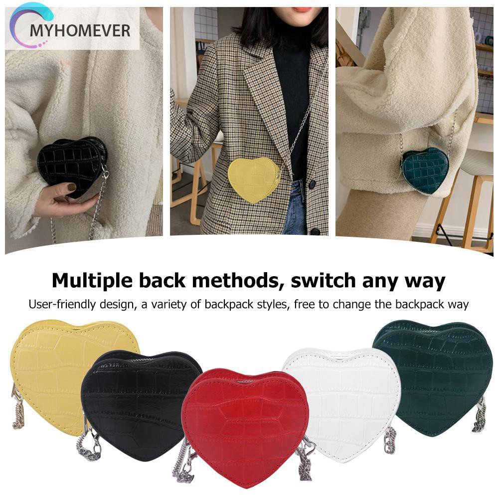 Túi Đeo Chéo Hình Trái Tim Chất Liệu Da Cho Nữ