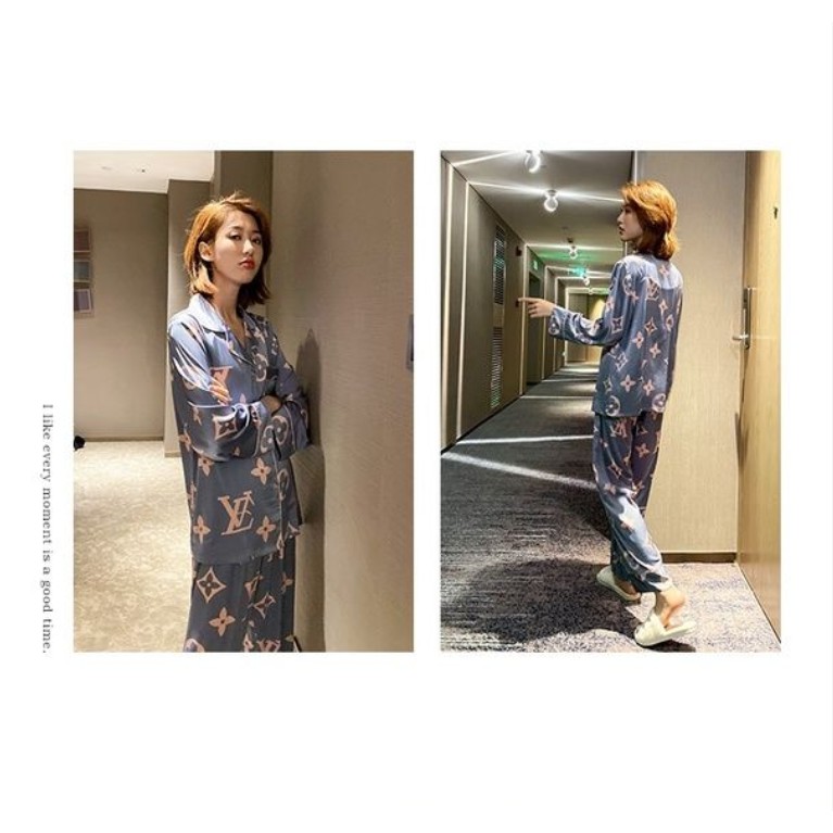 Bồ đồ ngủ chất liệu lụa dài tay dáng rộng size M-5XL Hàn Quốc dành cho nữ | BigBuy360 - bigbuy360.vn