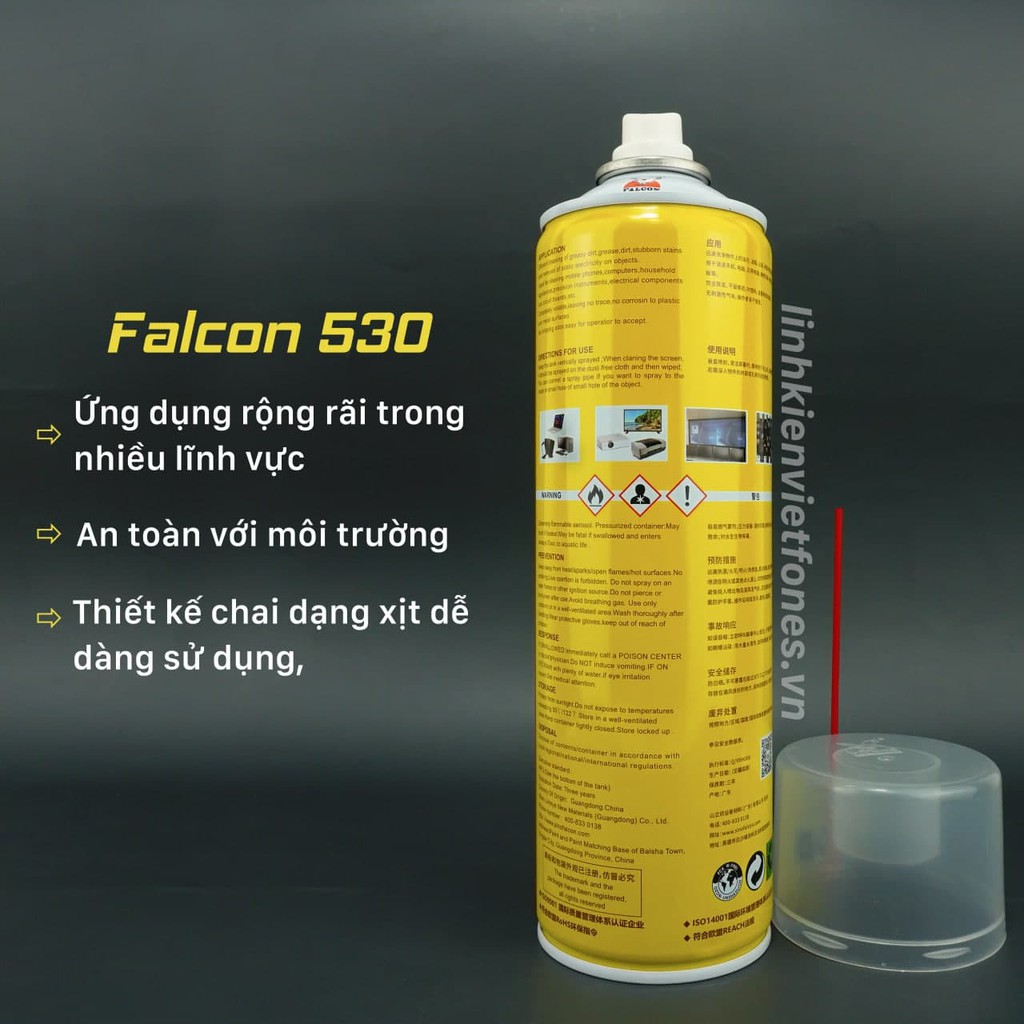 NƯỚC LÀM SẠCH FALCON 530 CHÍNH HÃNG (CHAI XỊT 550ml)