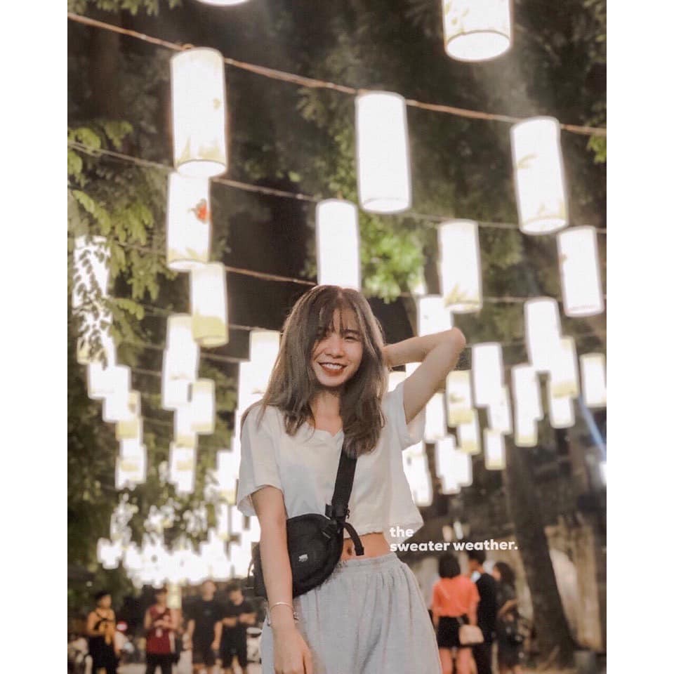 Áo Croptop Cổ Tim PEONYB Nữ [FREESHIP]  Thun cộc tay basic chữ V, phông trơn ngắn màu ĐEN | TRẮNG Ulzzang HOT