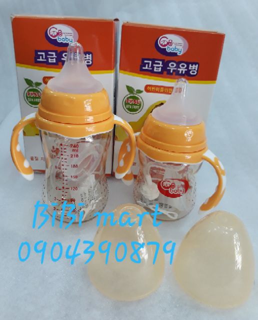 Bình sữa PPSU GB baby 180ml / 240ml cổ rộng - Hàn Quốc ( tặng thêm 1 núm)