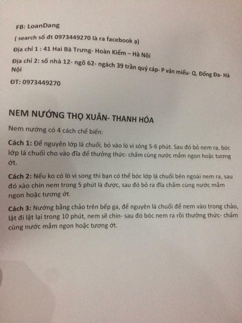 Nem nướng Thọ Xuân- Thanh hoá