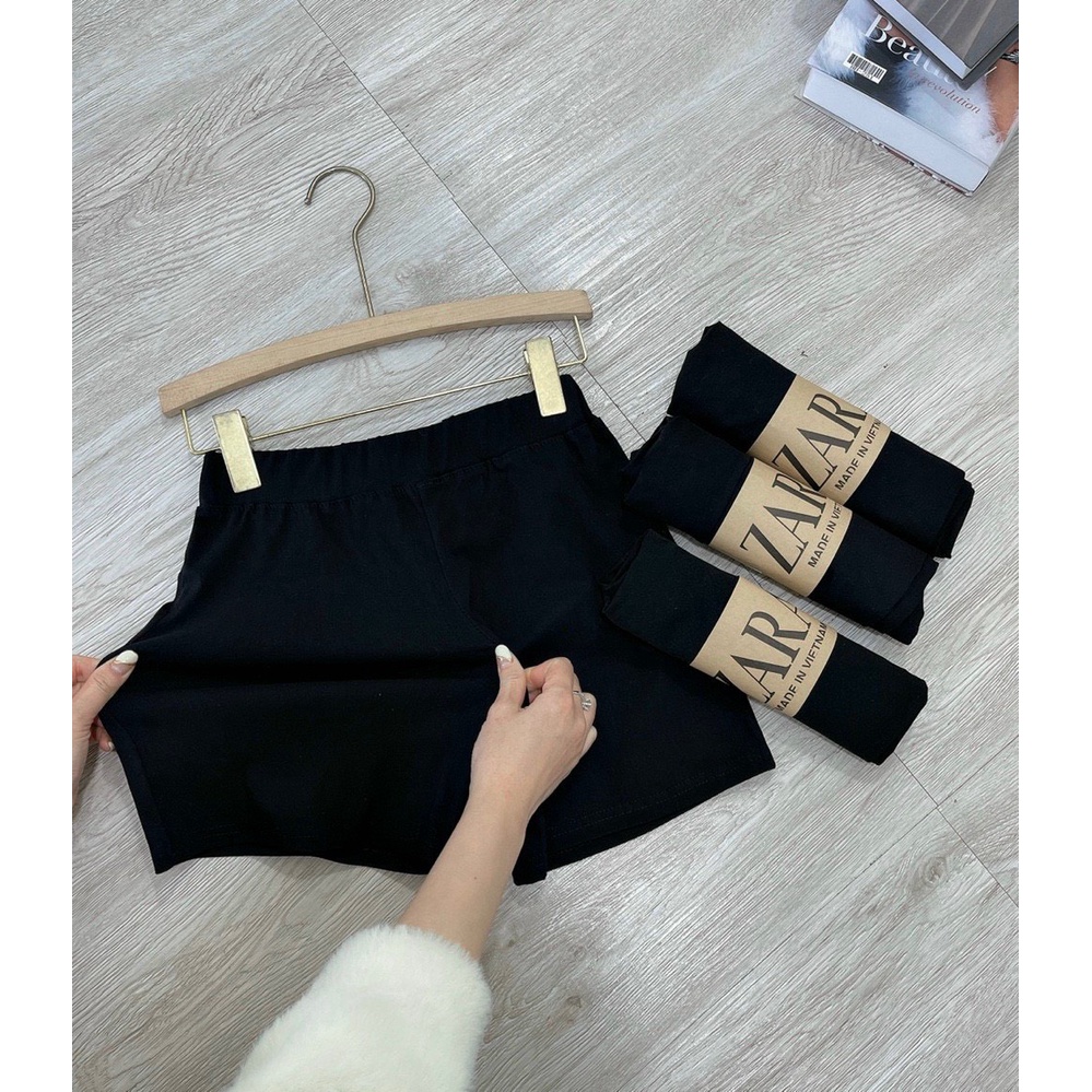 Quần Biker Short Legging Đùi Nữ Knit Trendy Nâng Mông Cạp Cao Chất Cotton Dày Dặn Co Giãn Ôm Mông Hack Dáng