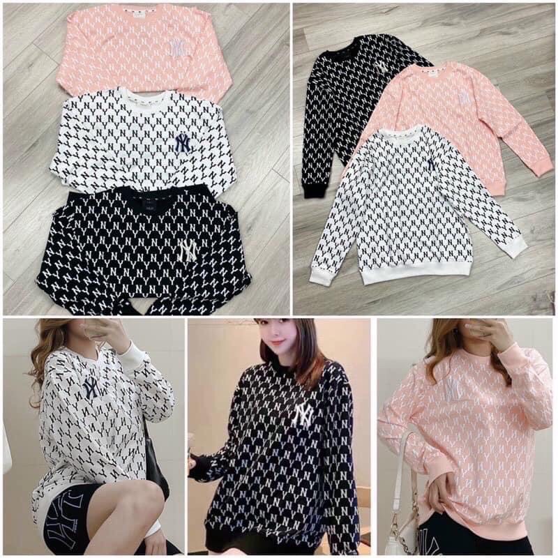 Áo sweater nữ dài tay form rộng M7NY unisex basic 2 màu trắng đen nam nữ, áo nỉ nữ thu đông dài tay chất nỉ đẹp