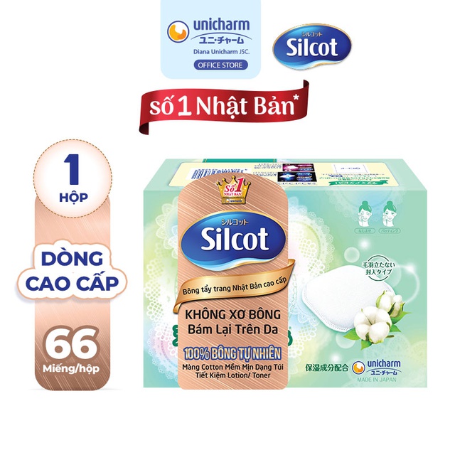 Bông tẩy trang cao cấp Silcot Premium 66 miếng/hộp