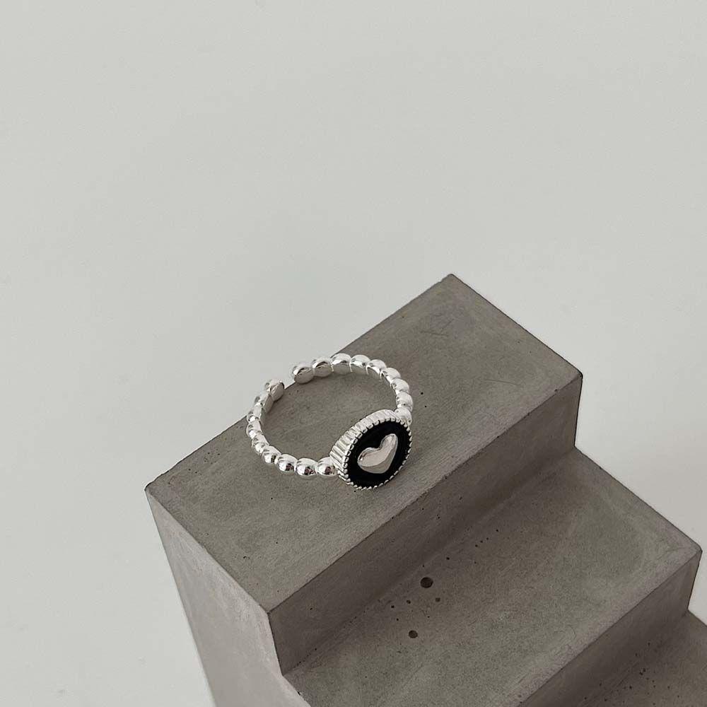 Somedayzl Nhẫn Hở Hình Trái Tim Sơn Dầu Phong Cách Punk Hip Hop Làm Quà Tặng Cho Bạn Gái