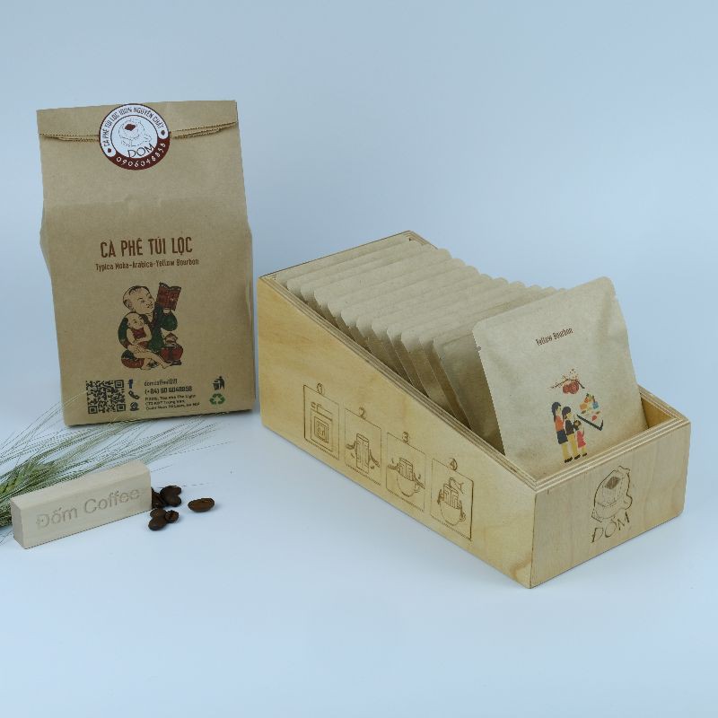 Cà phê túi lọc phong cách Nhật Bản 100% từ cà phê Arabica cầu đất NoBrand