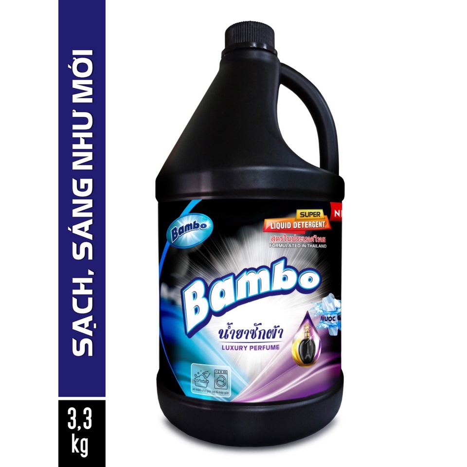 Nước giặt Thái Lan Hương Hoa Đen Bambo chai 3.3kg - Việt Thái Bambo