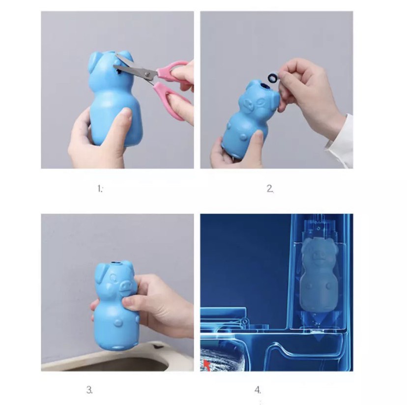 Lọ Thả Bồn Cầu Hàn Quốc Hình Chú Heo Diệt Vi Khuẩn Tốt Không Gây Mùi Độc Hại.