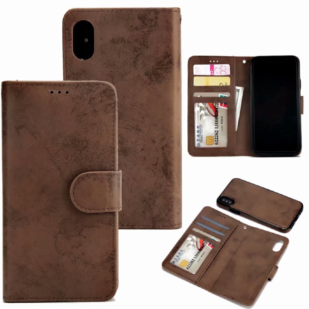 Ốp lưng điện thoại dạng ví da có khe đựng thẻ dành cho iPhone X XS MAX XR 8 Plus 6S Plus iPhone 5 se 6 7 6