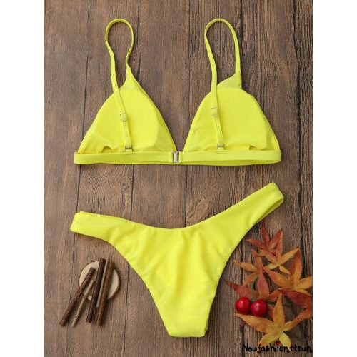 Bộ bikini nâng ngực màu trơn quyến rũ cho nữ