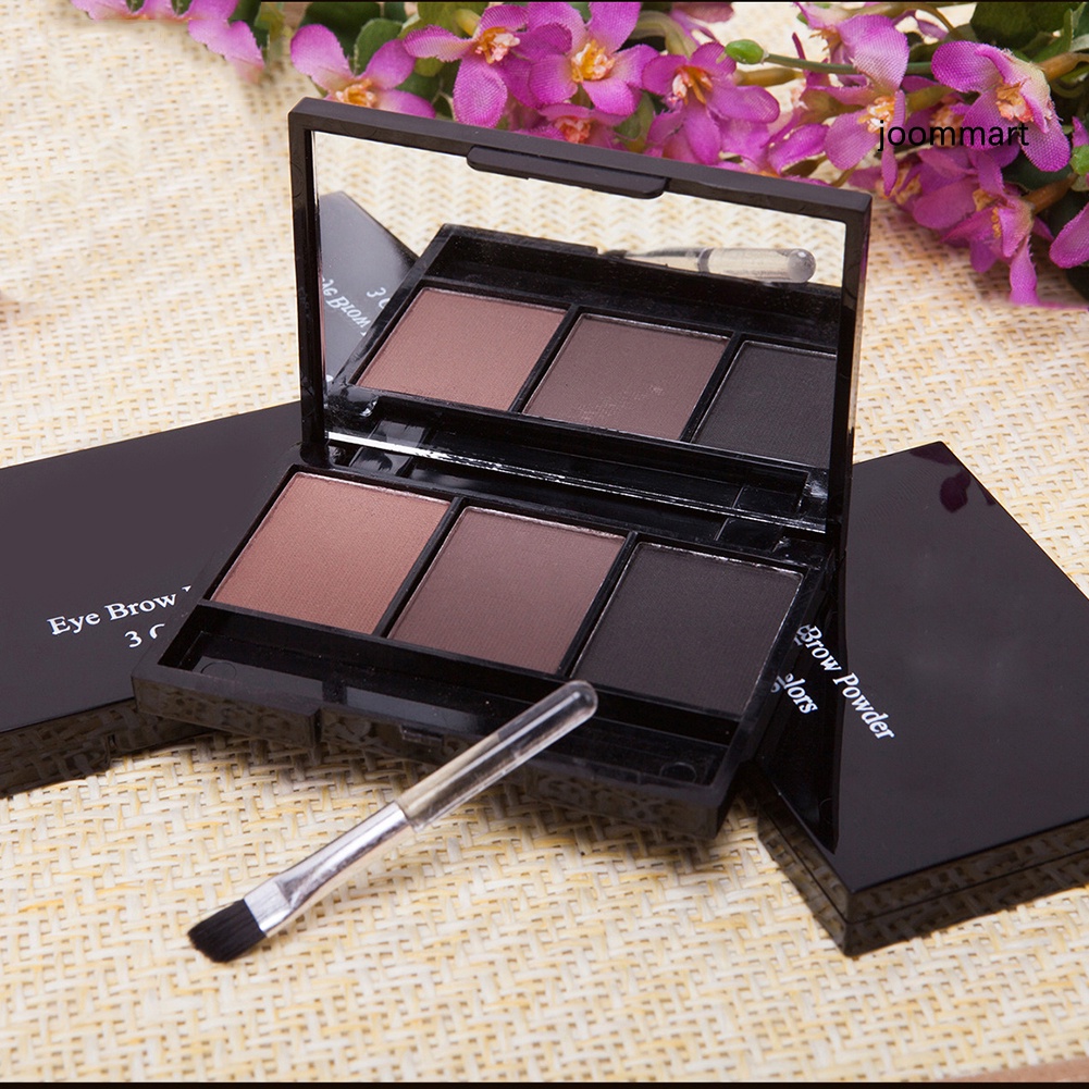 (Hàng Mới Về) Bảng Bột Tán Lông Mày 3 Màu Kèm Cọ Và Gương Trang Điểm Lâu Trôi Chống Mồ Hôi | BigBuy360 - bigbuy360.vn