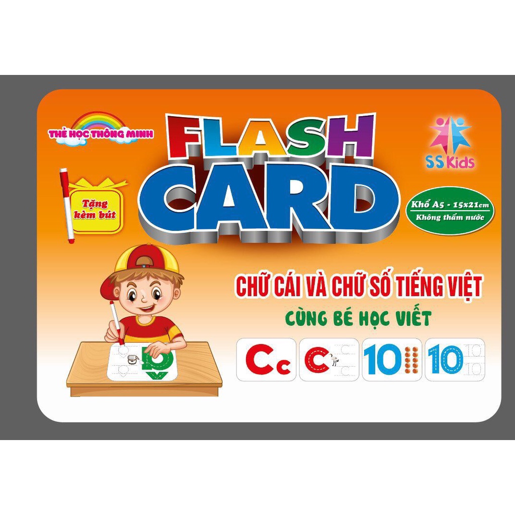 Bộ thẻ chữ cái ghép hình, ghép vần tiếng Việt (giúp bé vừa học vừa chơi) tặng kèm bộ thẻ chữ số