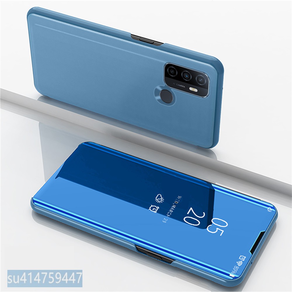 Thông Minh Bao Da Điện Thoại Nắp Lật Tráng Gương Cho Oppo A53 2020 Bảo Vệ