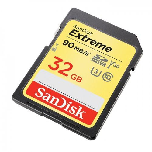 Thẻ nhớ Máy Ảnh SDHC SanDisk Extreme 32GB Class 10 UHS1-U3 90MB/s (Vàng)
