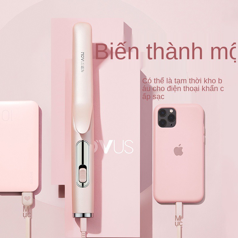 Máy duỗi tóc không dây NOVUS USB có thể sạc lại kẹp thanh uốn và mini đa năng sử dụng trong ký túc xá sinh viên