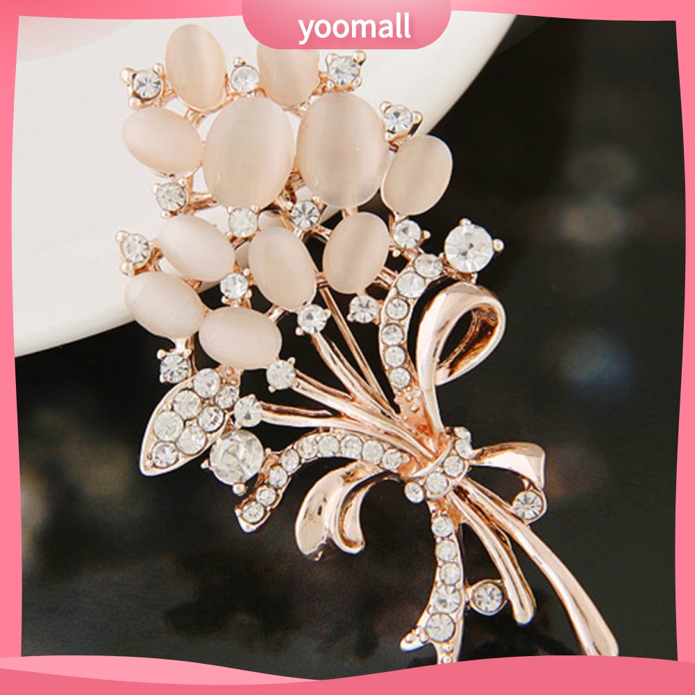 Ghim cài hoa lúa mì cổ điển đính đá nhân tạo dễ thương thời trang dành cho nữ