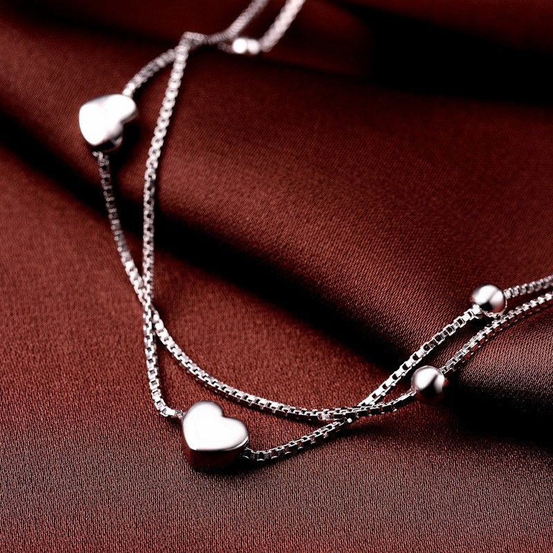 Lắc Chân Trái Tim Kép LC125 Bạc Hiểu Minh | BigBuy360 - bigbuy360.vn