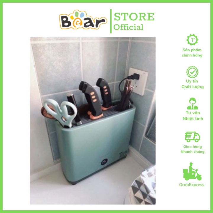 Máy sấy khử trùng dao thớt đũa thìa dĩa BEAR, tránh nấm mốc, công nghệ tia UV, an toàn, bảo vệ sức khỏe gia đình