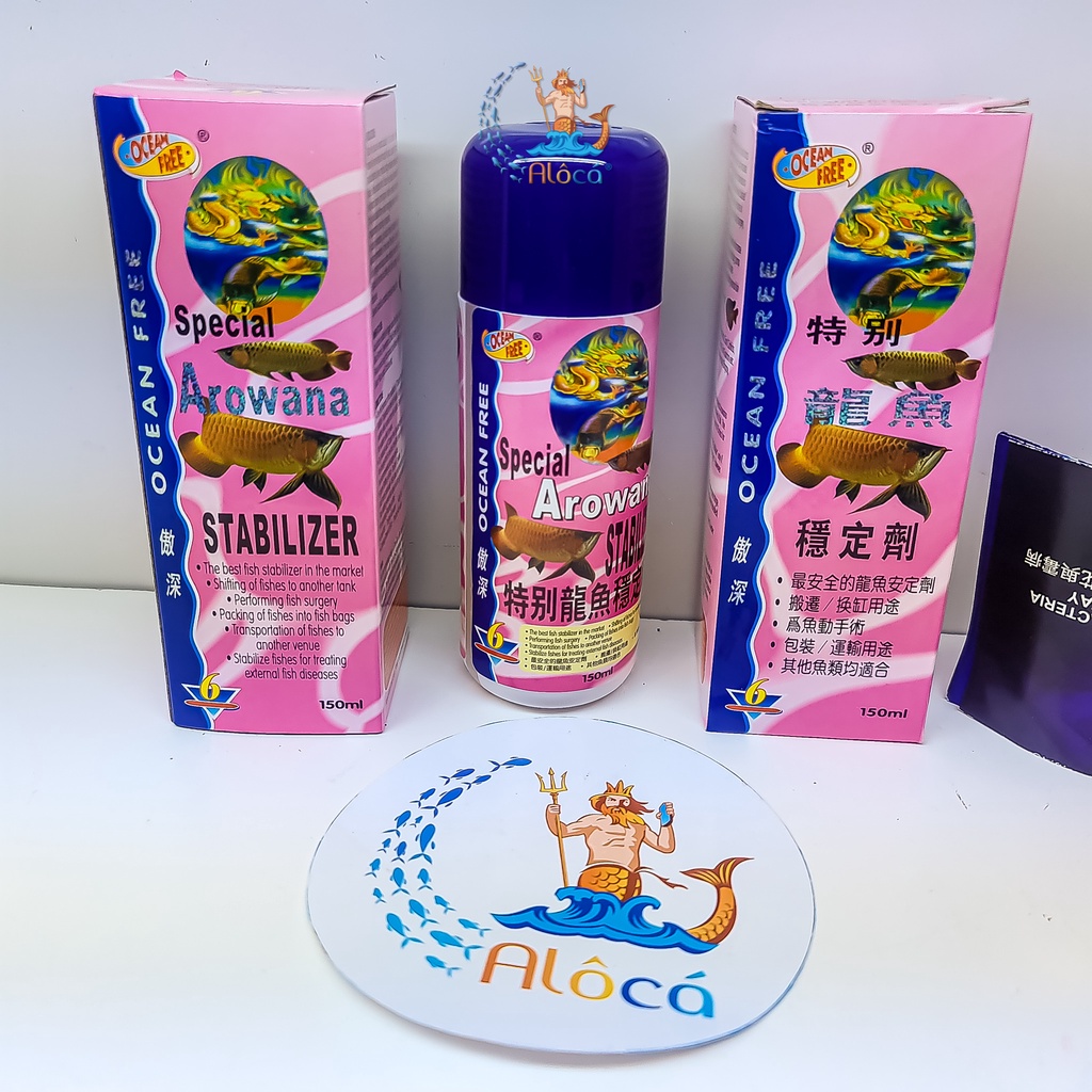 Chai số 6 Ocear Free dung dịch vận chuyển cá Rồng, cá cảnh