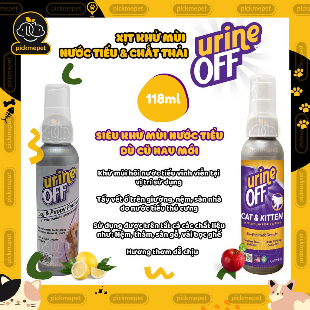Xịt Khử Mùi Nước Tiểu, Chất Thải Chó Mèo Urine Off (Nhập khẩu Mỹ) 118ml - Chó - 118ml