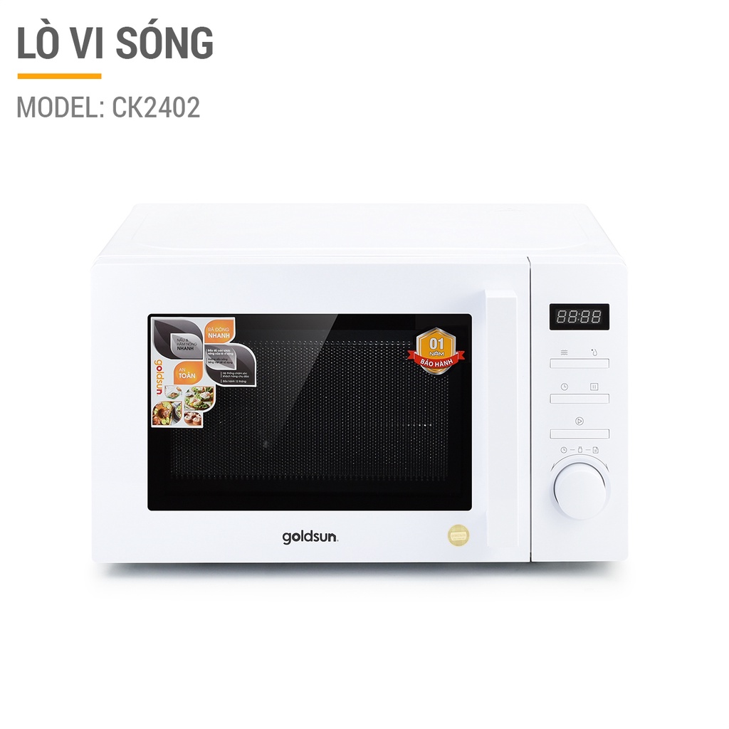 [Mã BMLT300 giảm 10% đơn 499K] Lò vi sóng Goldsun CK2402- Điện tử 20L Hàng chính hãng Bảo hành 12 tháng