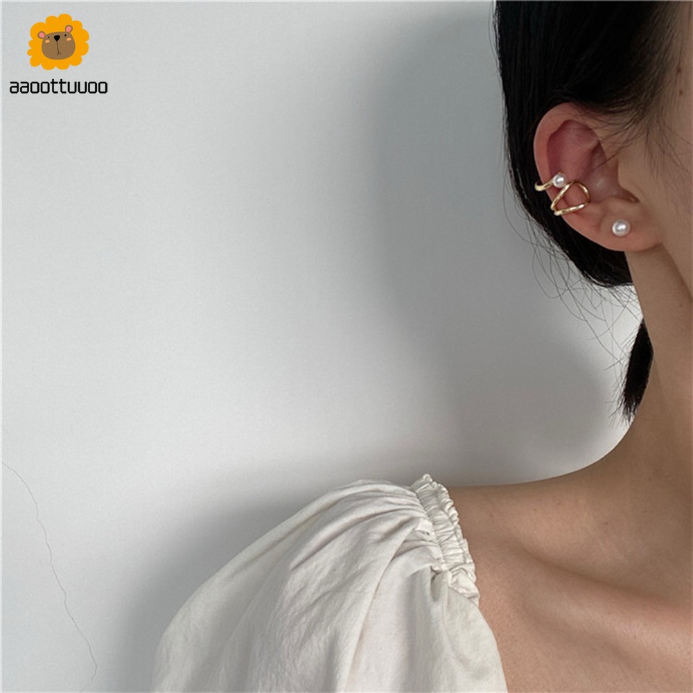 Set 3 Khuyên Tai Kim Loại Đơn Giản Phong Cách Retro Hàn Quốc