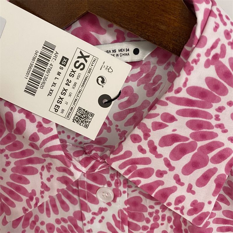 Váy sơ mi dáng ngắn thắt eo ZR