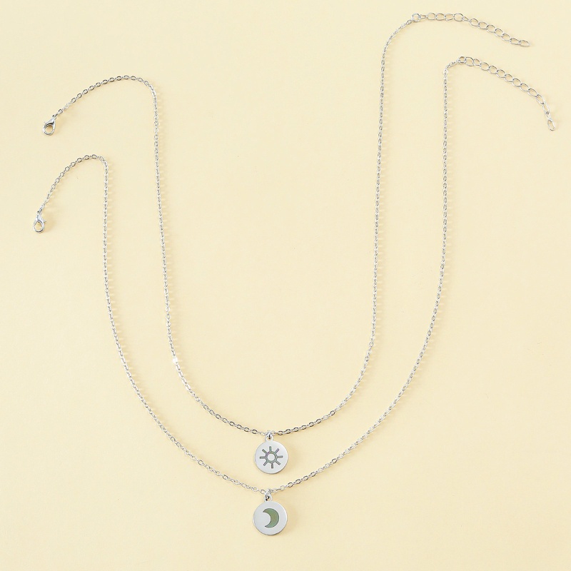 Vòng cổ Tình Bạn Mặt Trăng Và Mặt Trời Bằng Thép Không Gỉ