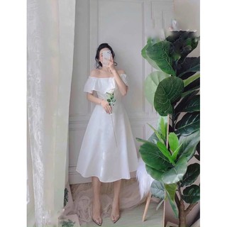 Đầm xoè trễ vai tiểu thư 💙💙
