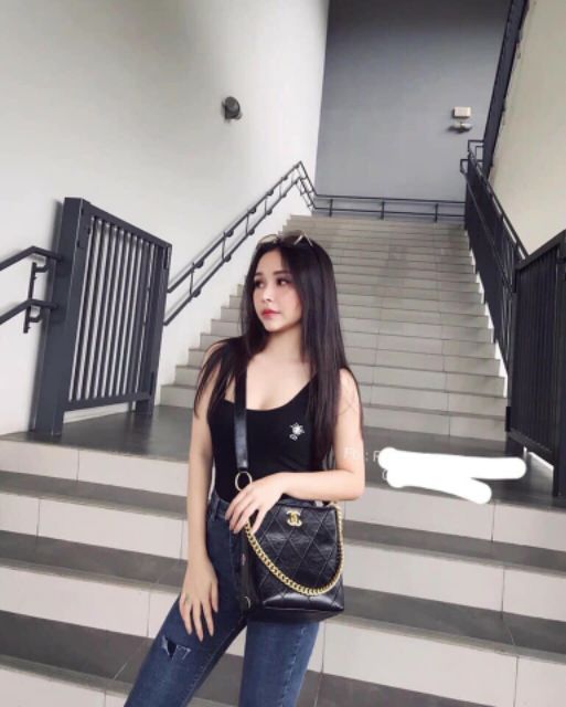 Áo ba lỗ nữ hình logo chất đẹp co dãn 4 chiều nhiều màu sắc