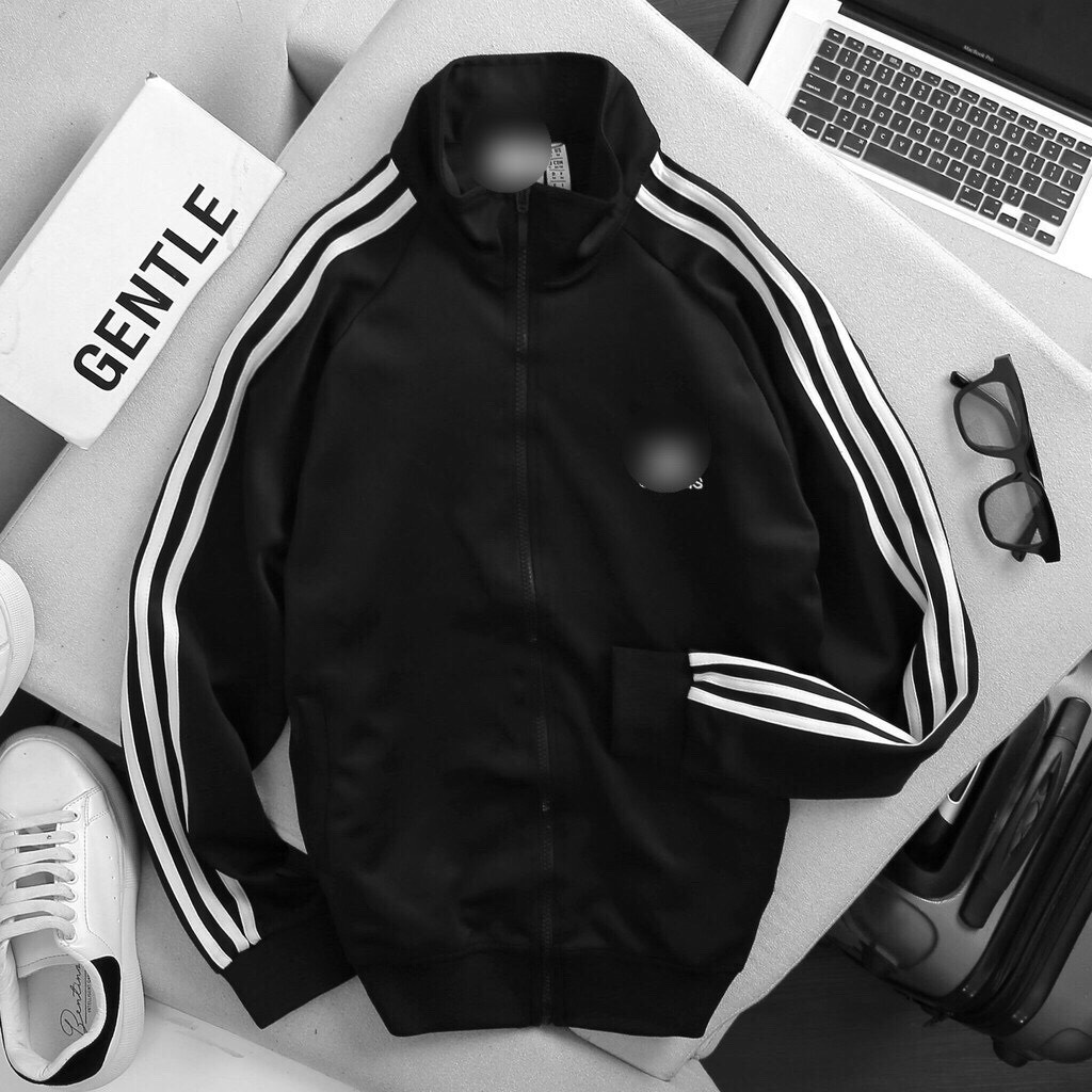 Áo Khoác 3 Sọc Nam Nữ Áo Khoác Thể Thao Polyester 2 Da Dày Xịn Mát Thời Trang Xuất Khẩu