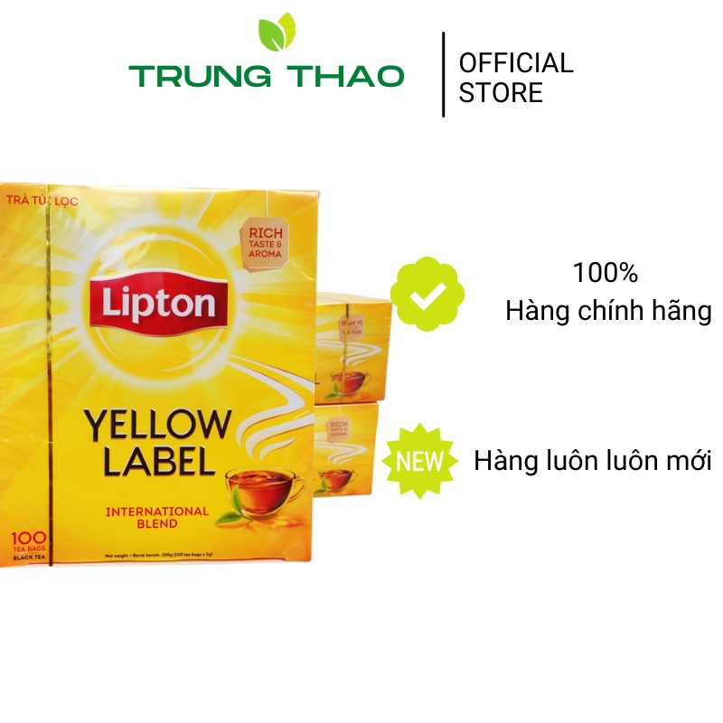 Trà Lipton nhãn vàng Black Label Chính hãng ( 200 gram/hộp 100 gói 2 g) - Nguyên liệu pha chế trà sữa