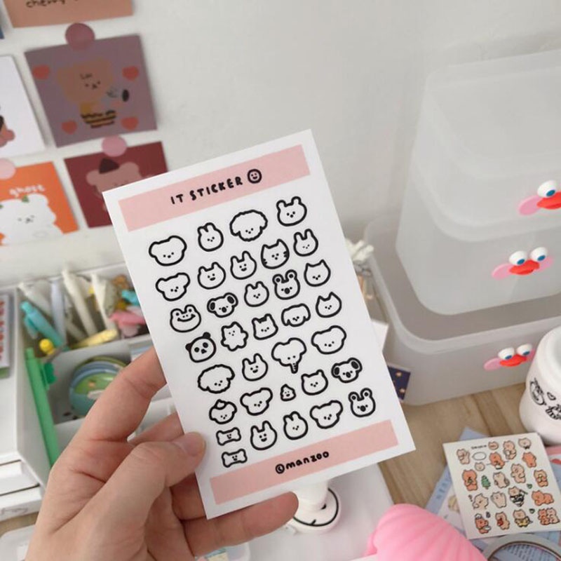 1 Tờ nhãn dán hoạt hình trang trí xinh xắn