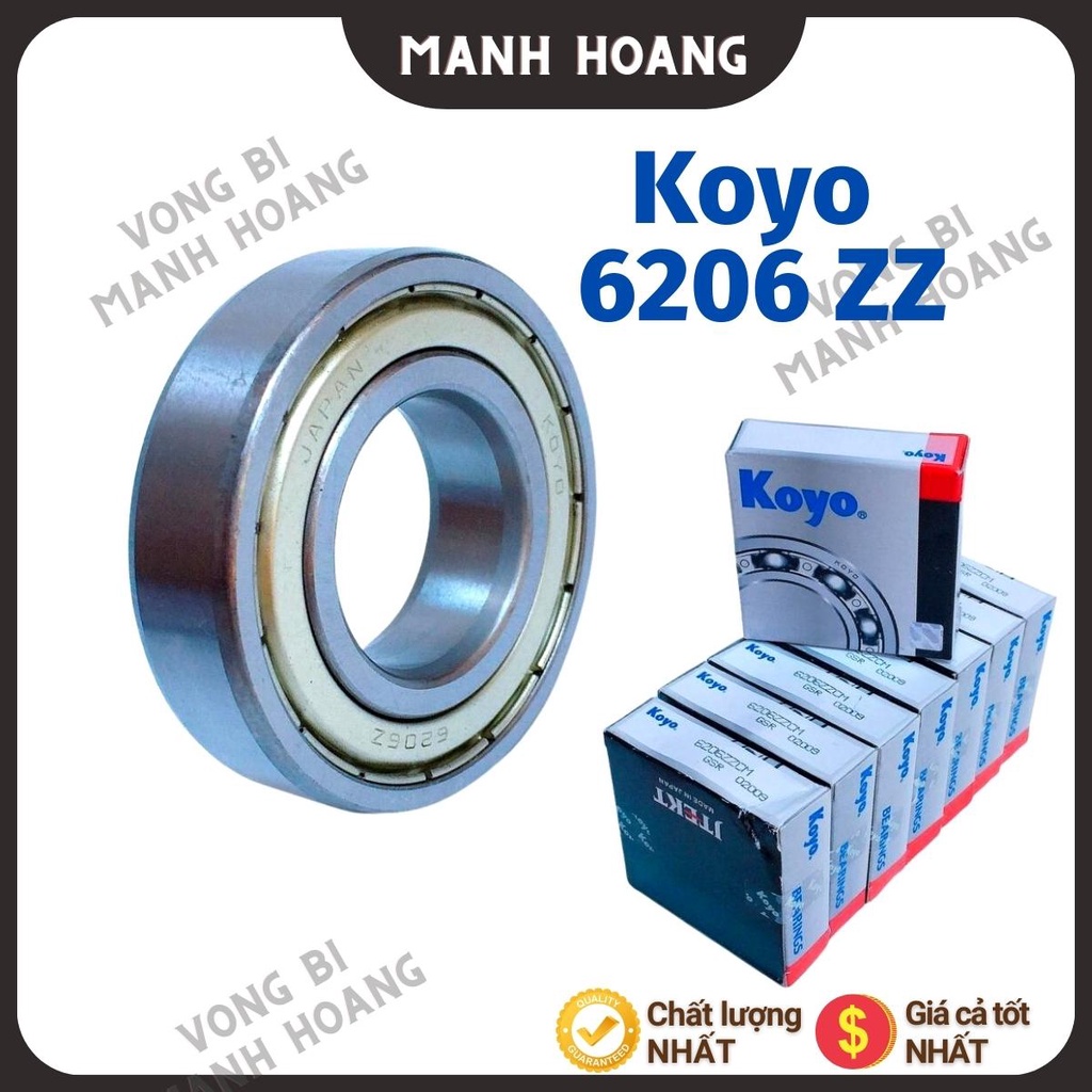 Vòng bi, bạc đạn 6206 ZZCM KOYO tiêu chuẩn quốc tế, chất lượng cao, bền bỉ - Vòng bi Mạnh Hoàng