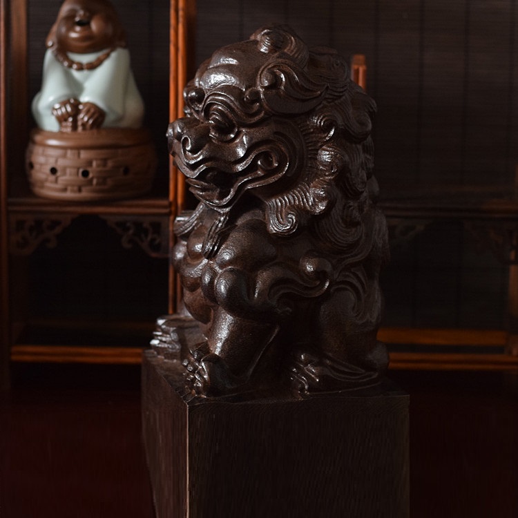 Tượng Nghê Phong Thủy Bằng Gỗ Trầm Hương (Cao 6.5 cm)